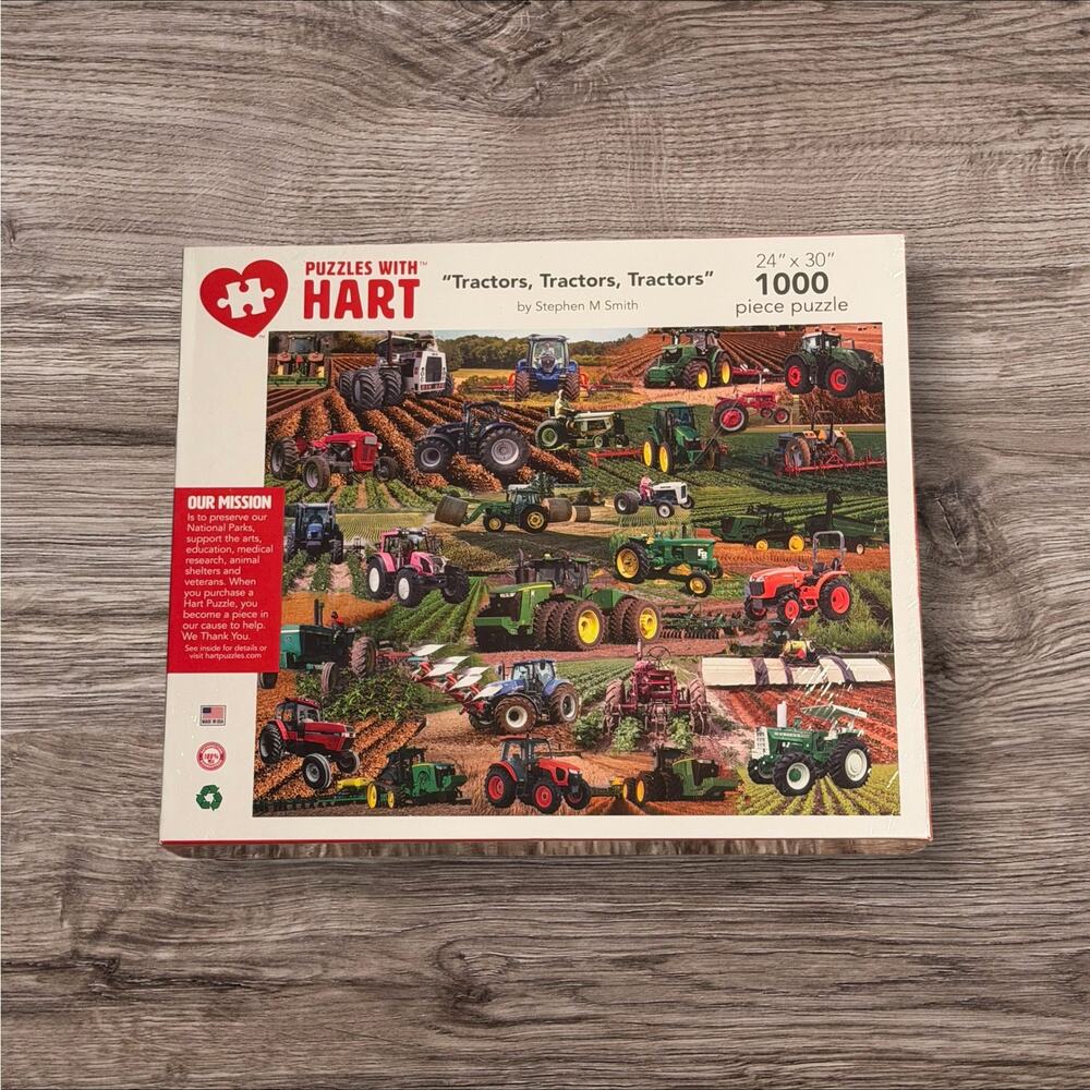 Hart 1000 Piece Puzzle – Tractors Tractors Tractors by Stephen M. Smith – New